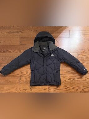The North Face Navy Blue Down Hooded Puffer Jacket